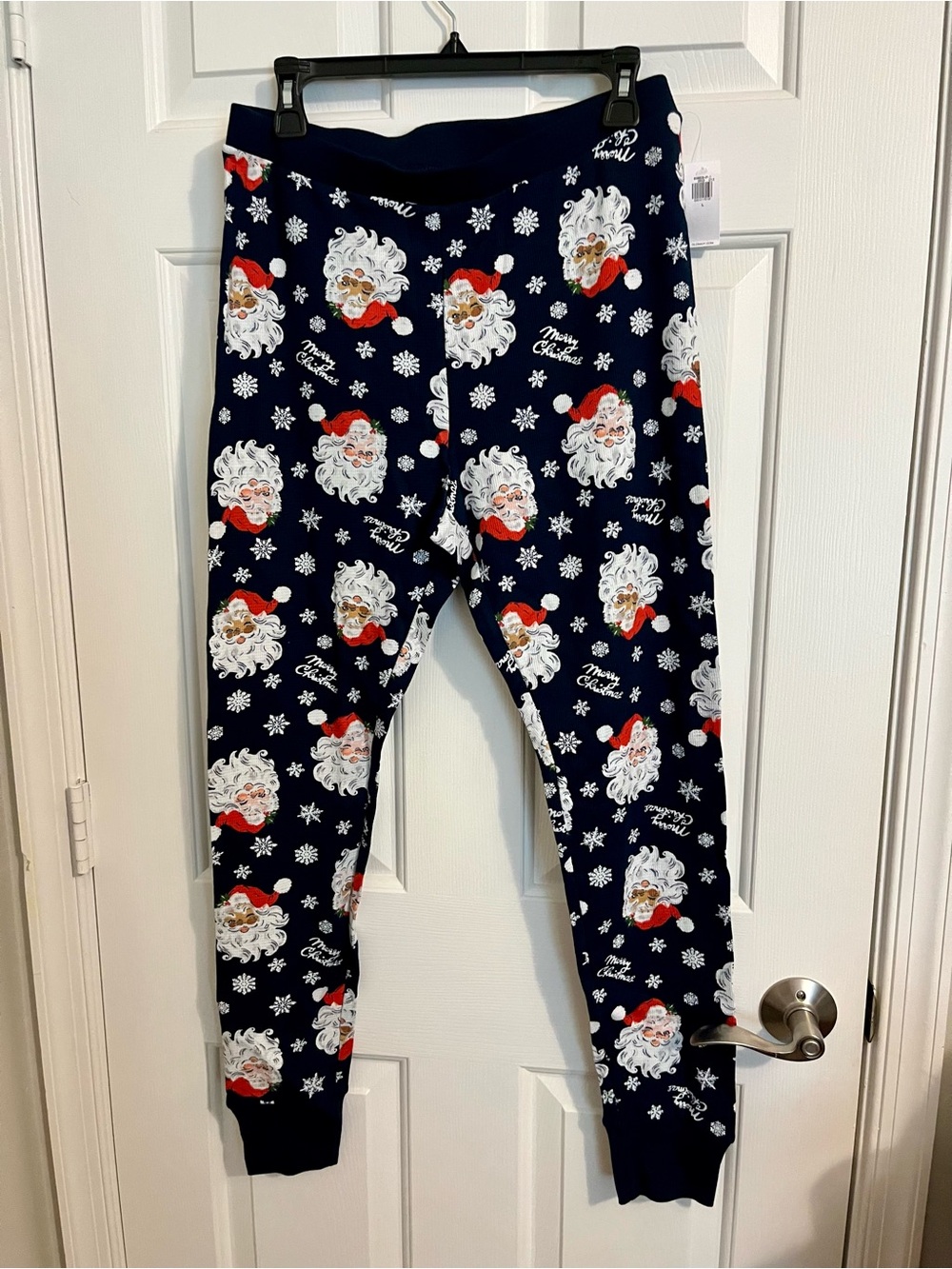 Old Navy Navy Santa Print Women's Holiday Pajama Joggers